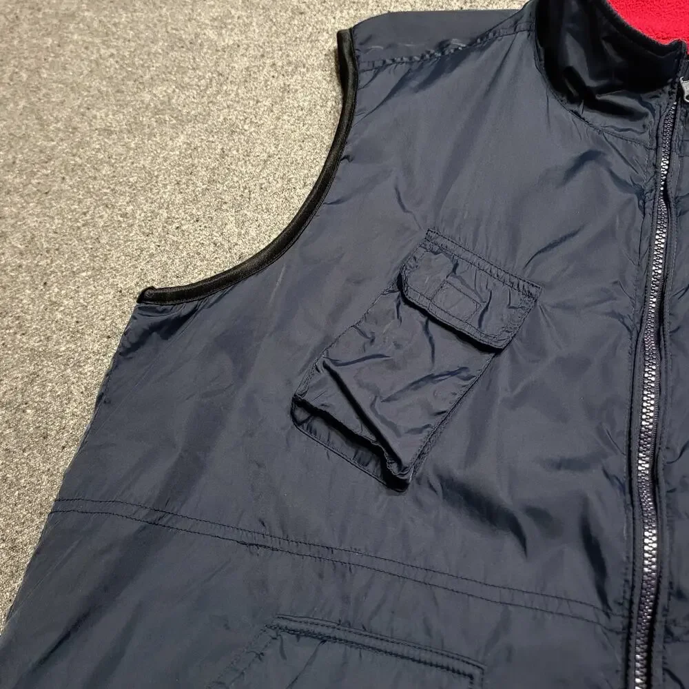 Beijing 2008 Olympics Jacket Mens Extra Large Blue Vest Pockets Zip Fleece Lined